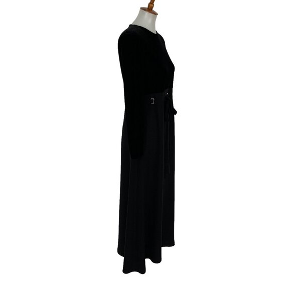 David Warren Formal Vintage Dress 6 Black Maxi Long Sleeve Retro Elegant - Picture 5 of 9